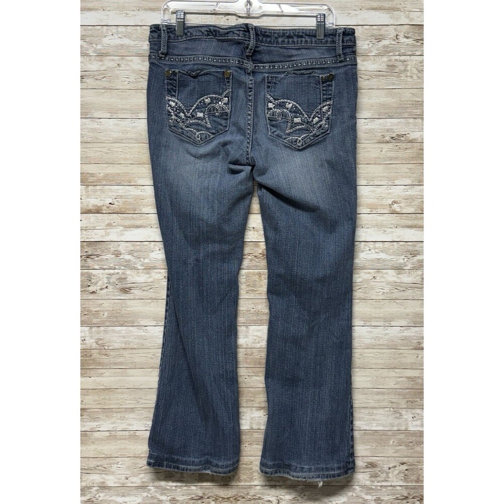 Rock 47 Wrangler Ultra Low Rise Embroidered Bootcut Jeans Womens 32x28